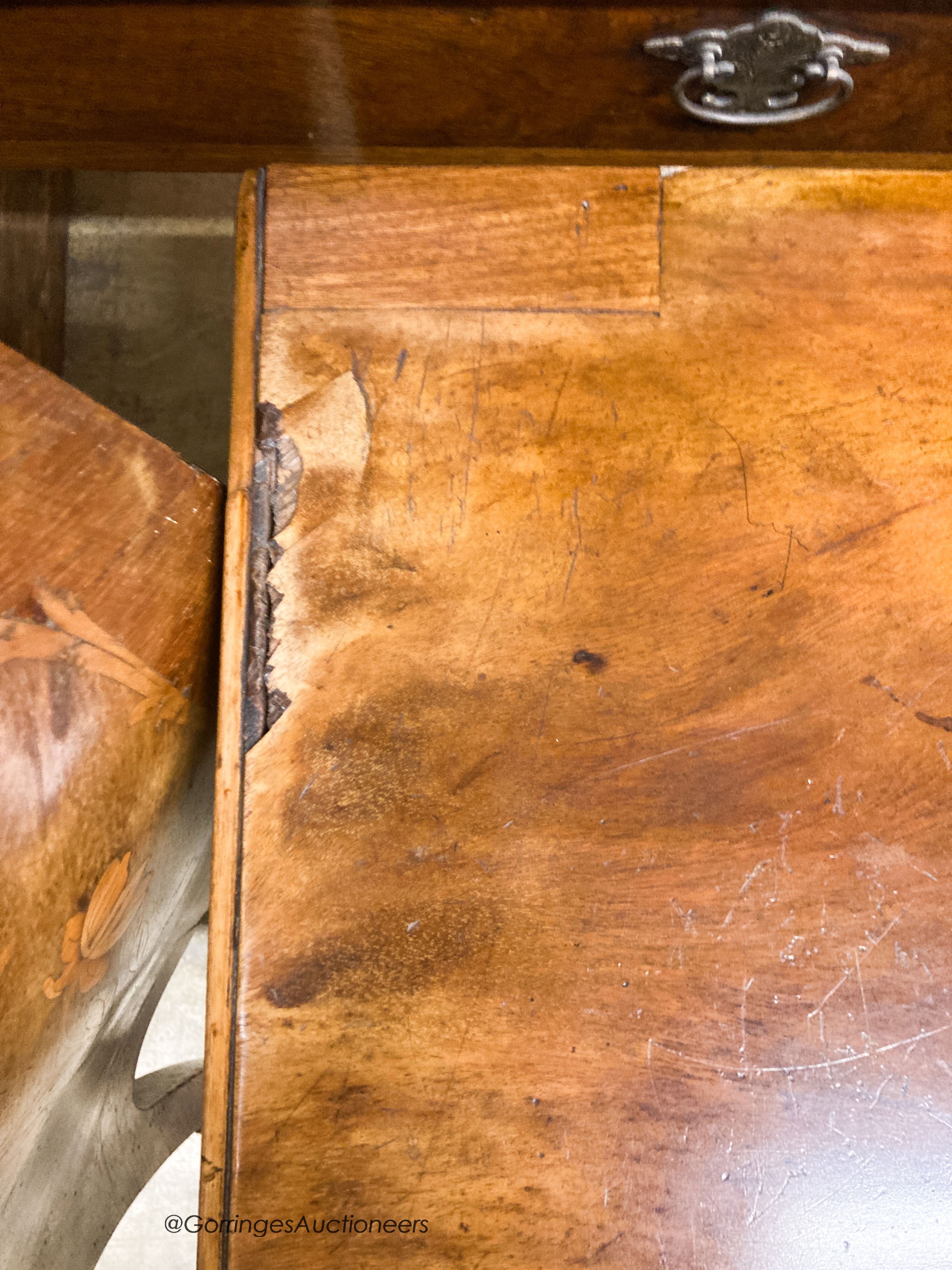 A George III mahogany two drawer side table, W.96cm D.53cm H.71cm